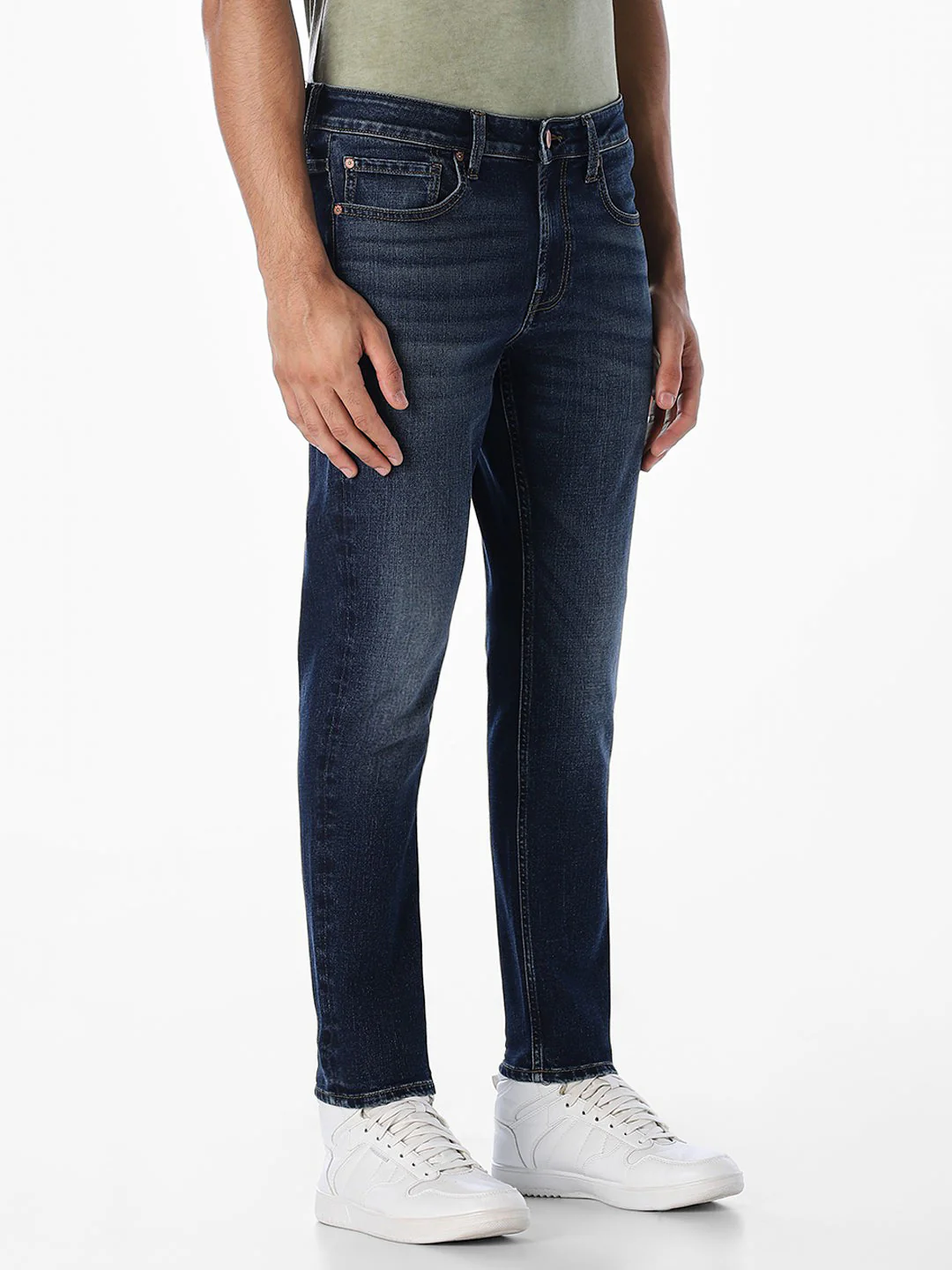 Brak Cropped Slim Fit Jeans - Dark Blue - Image 2