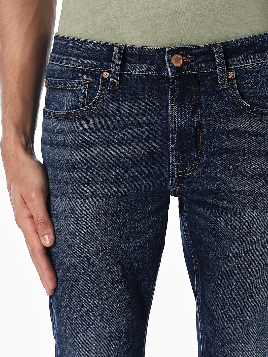 Brak Cropped Slim Fit Jeans - Dark Blue - Image 4