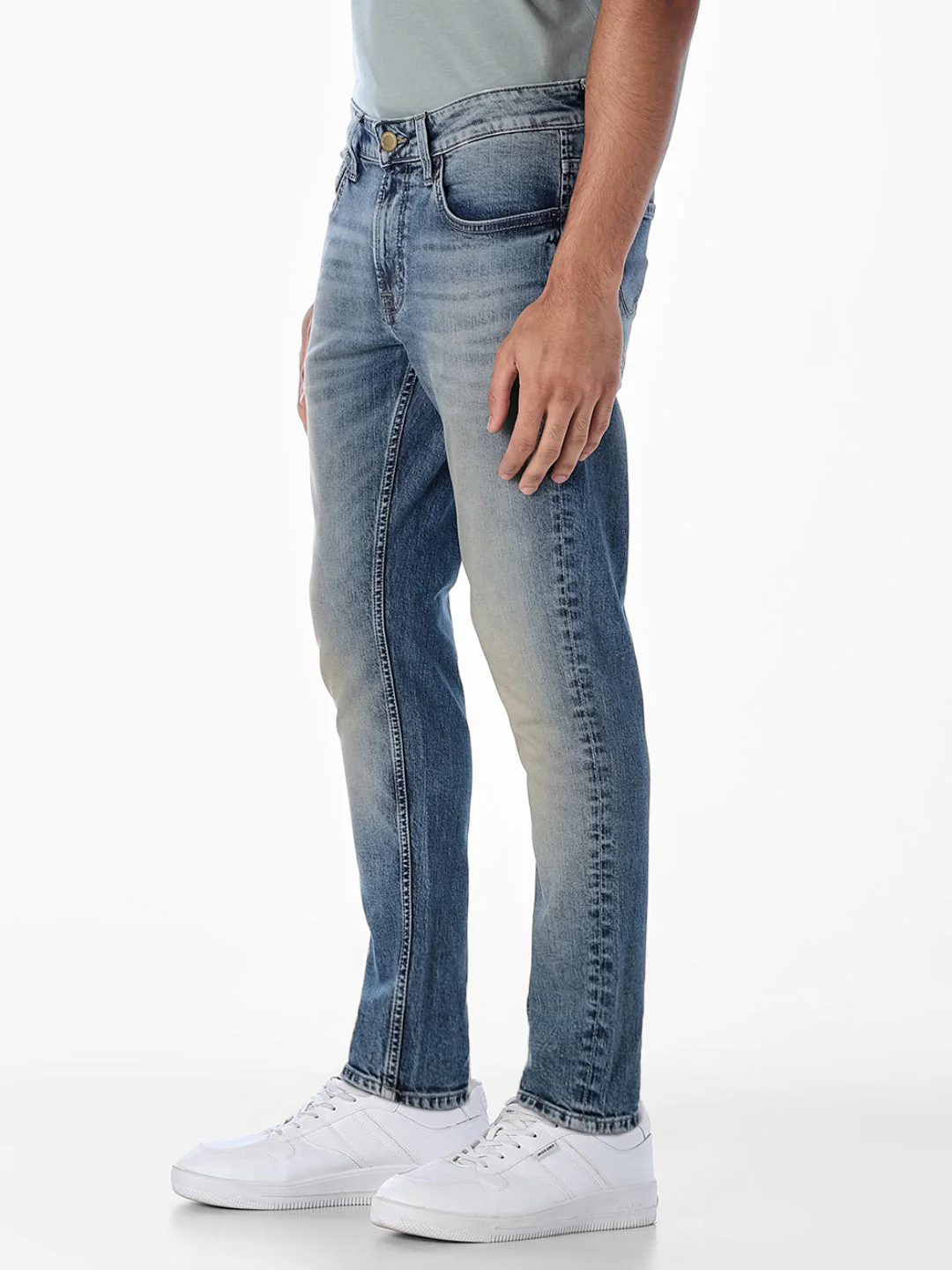 Washed Brak Slim Fit Jeans - Image 2
