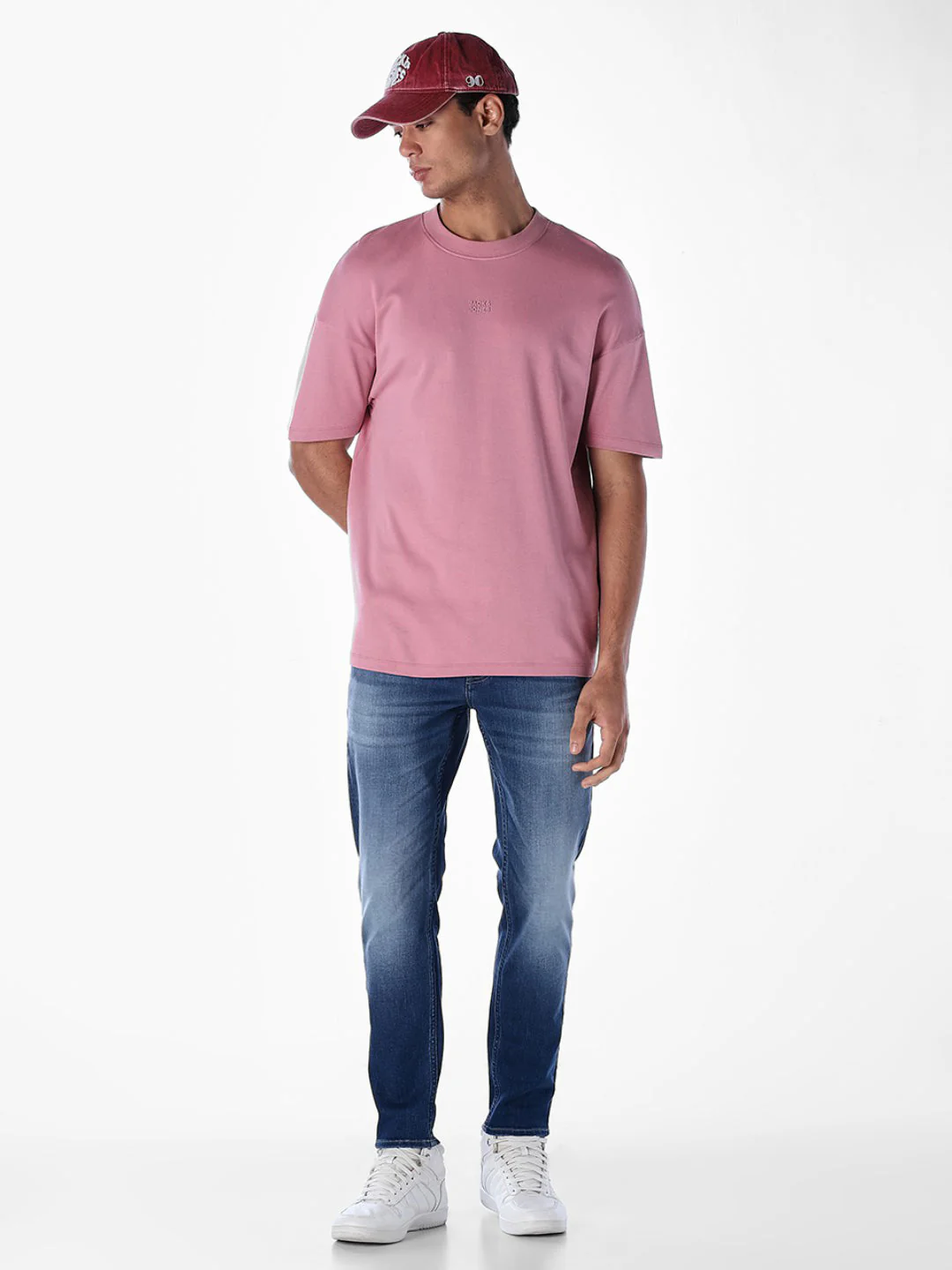 Washed Brak Slim Fit Jeans - Medium Blue - Image 6