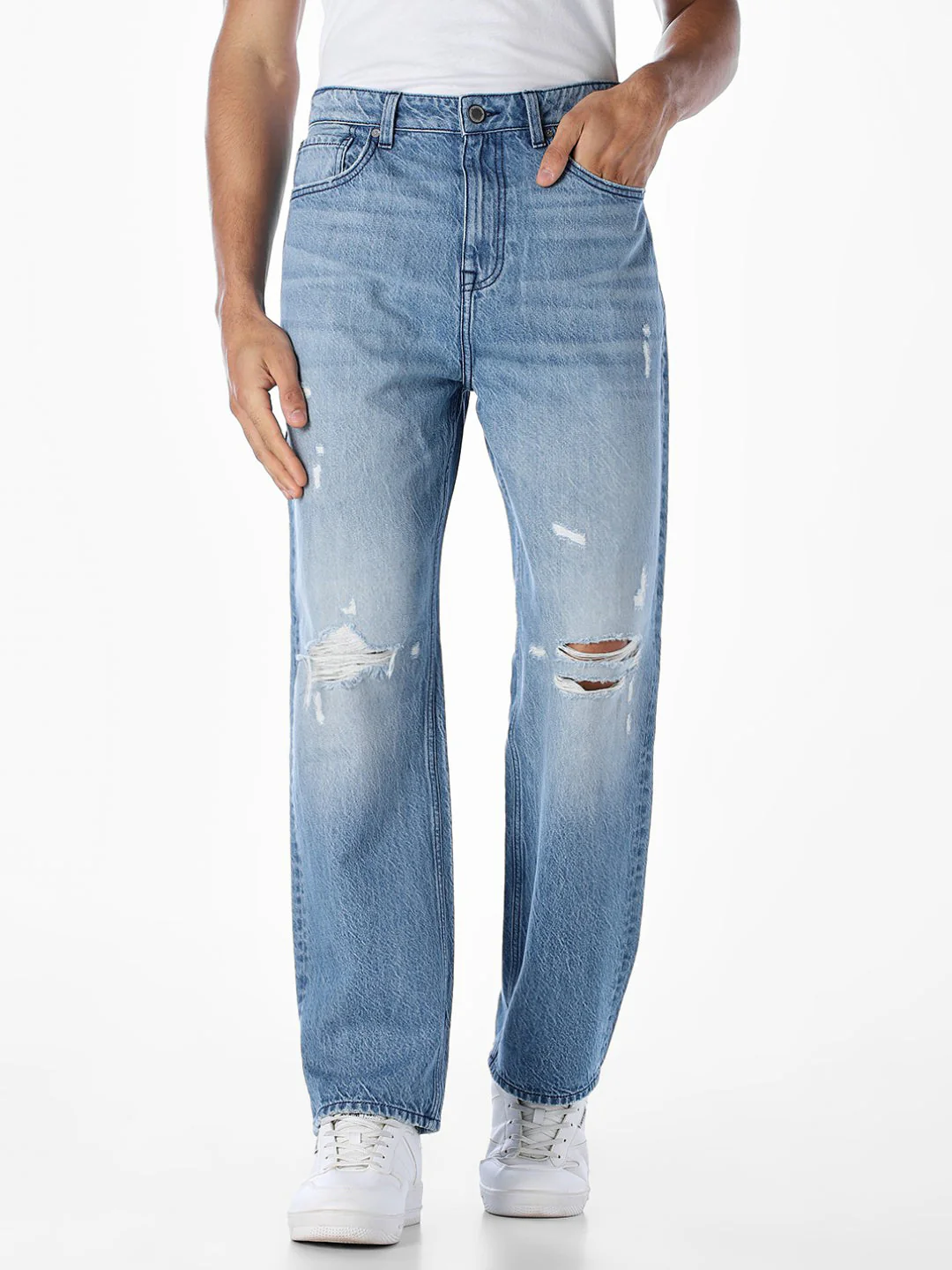 Heavily Distressed Dario Loose Fit Jeans