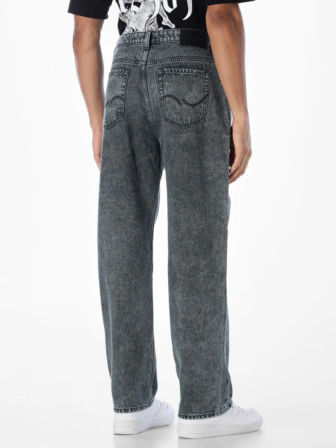 Grey 5 Pocket Dario Loose Fit Jeans - Image 3