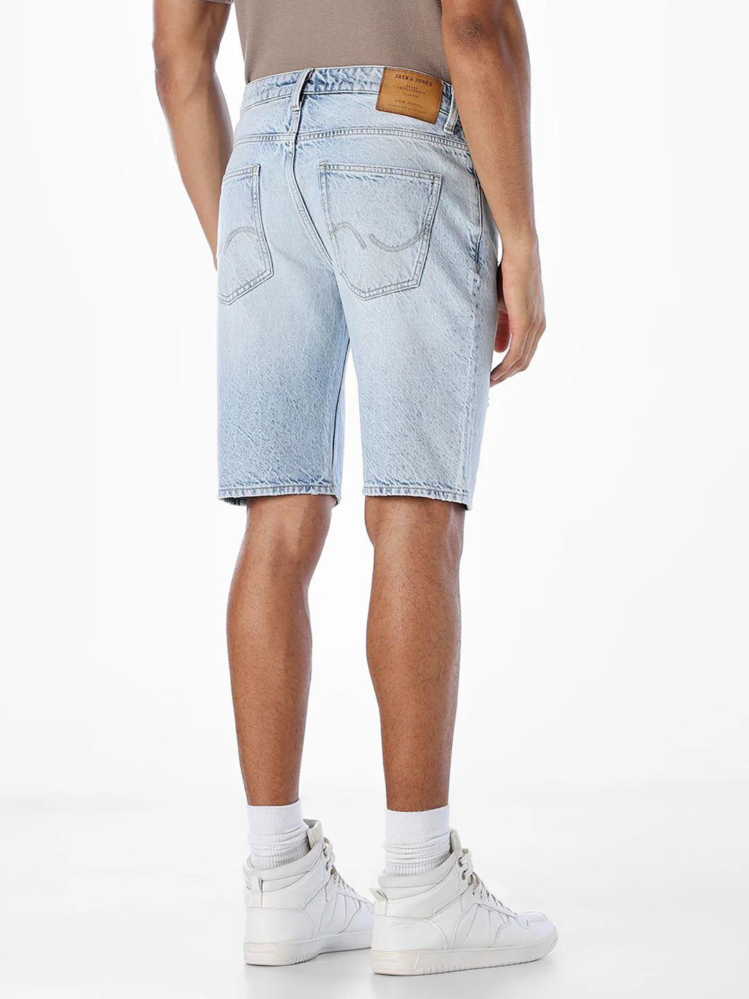 Light Blue 5 Pocket Denim Shorts - Image 3