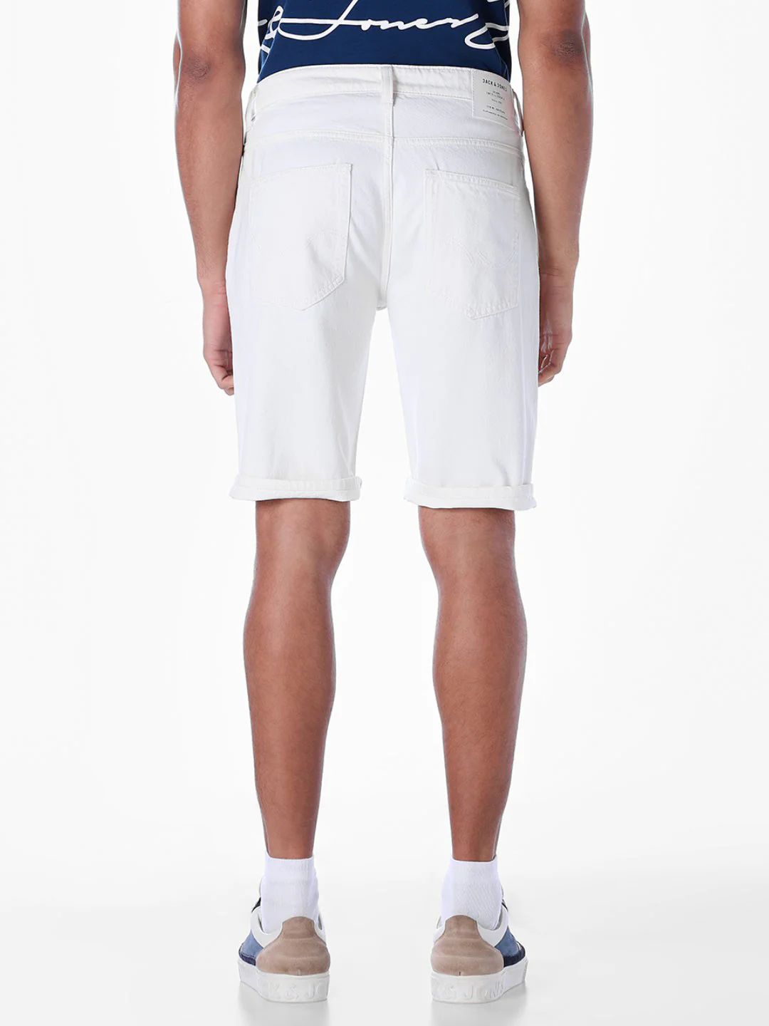 White 5 Pocket Denim Shorts - Image 3