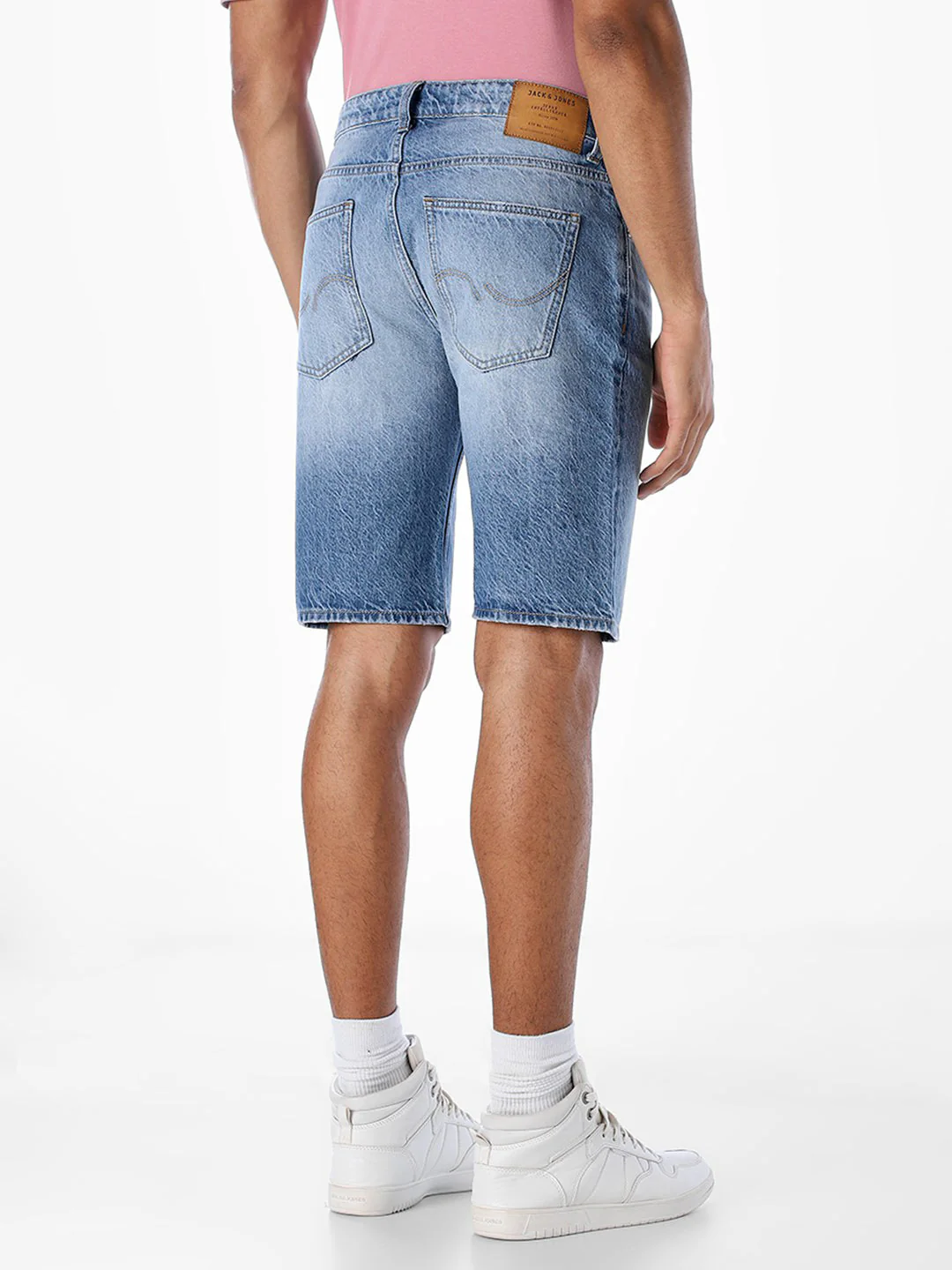 Blue Washed 5 Pocket Denim Shorts - Image 3