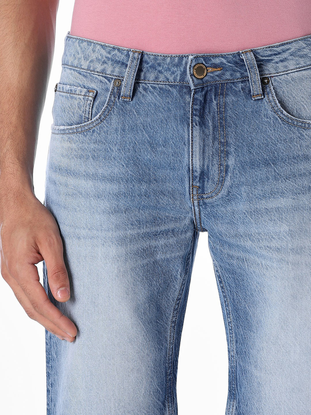 Blue Washed 5 Pocket Denim Shorts - Image 4