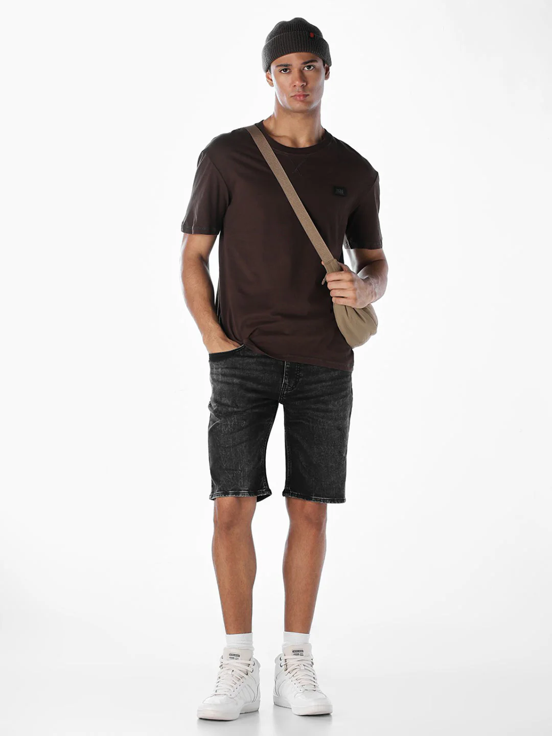 Black Washed 5 Pocket Denim Shorts - Image 6
