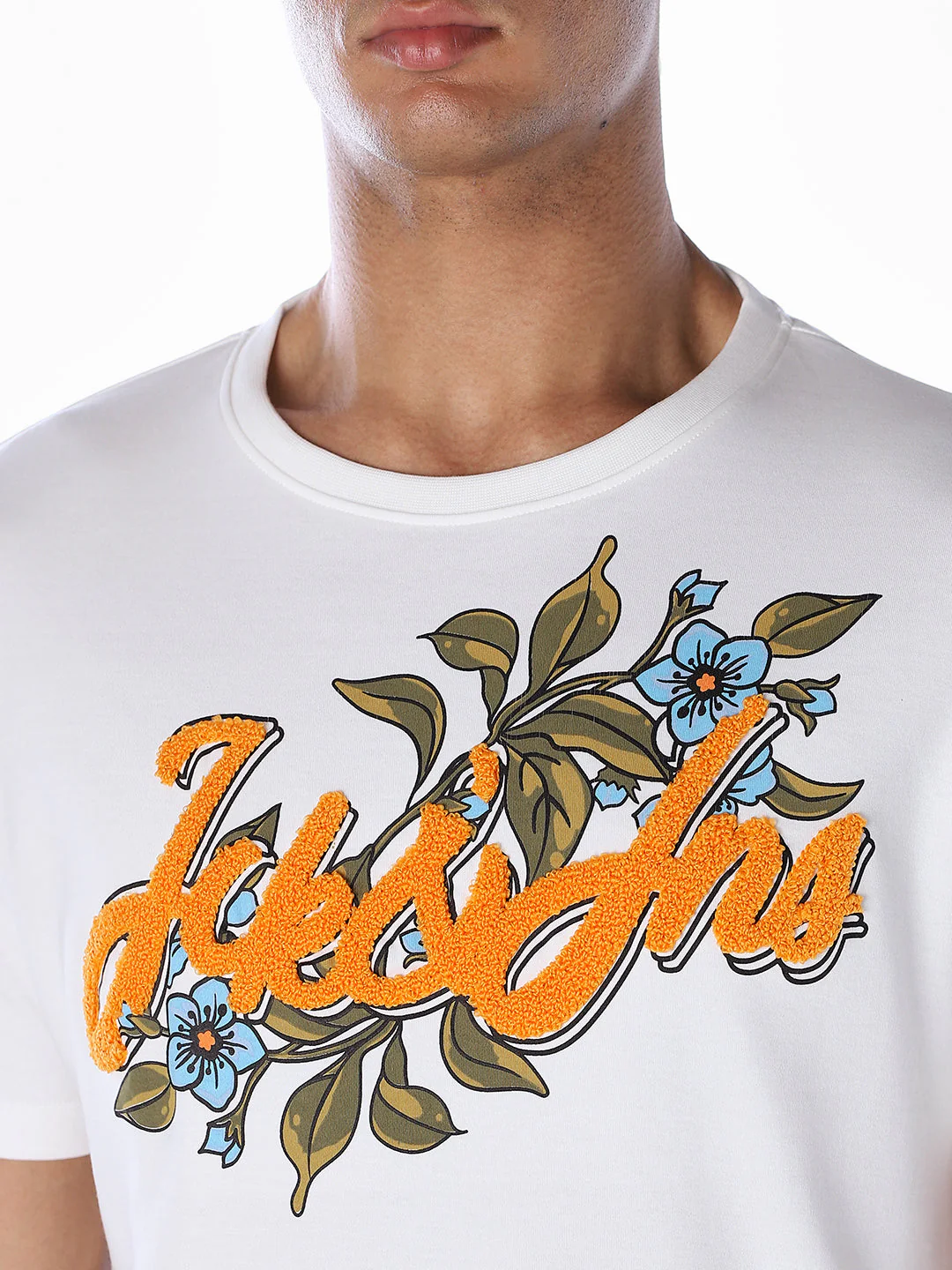 Embroidered Floral Logo Print T-shirt - Image 5