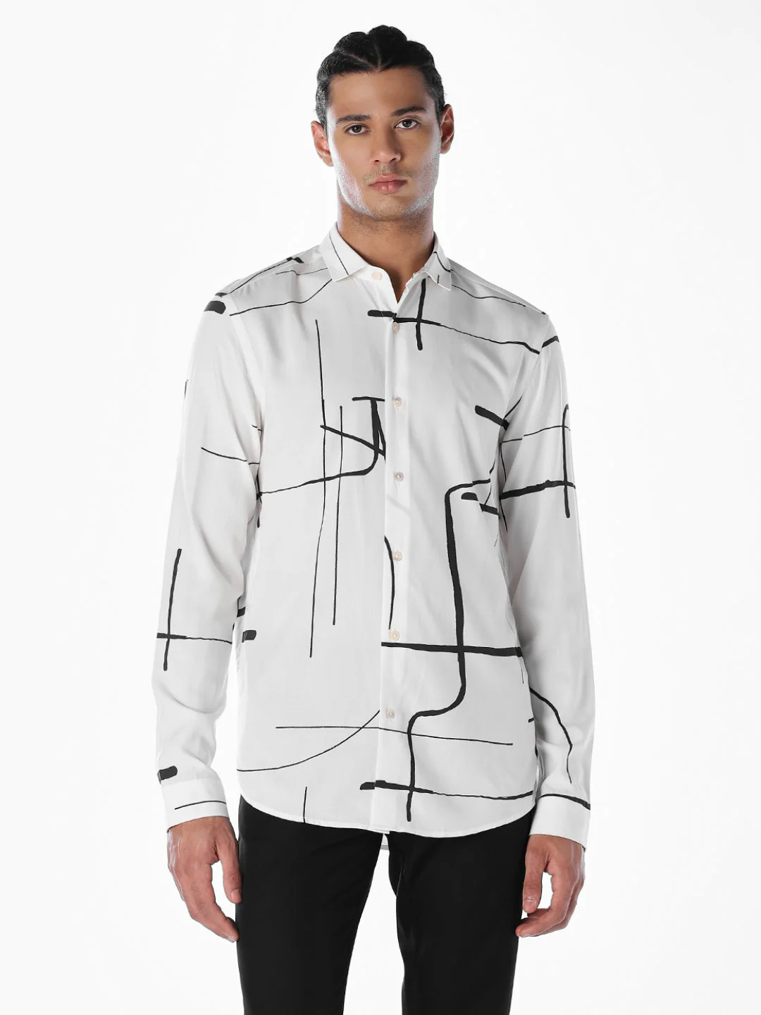 Printed Viscose Slim Fit Shirt - Image 2