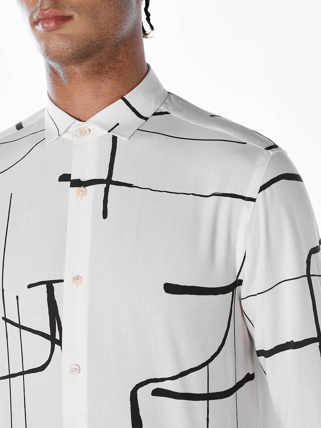 Printed Viscose Slim Fit Shirt - Image 5