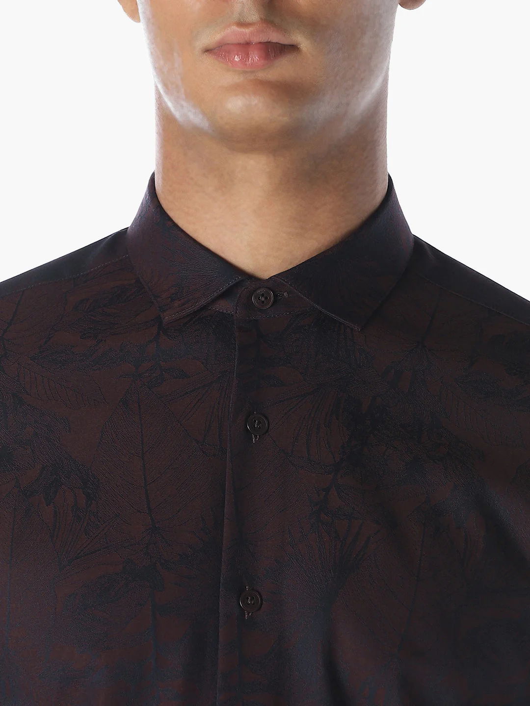 Dark Brown Jacquard Shirt - Image 5
