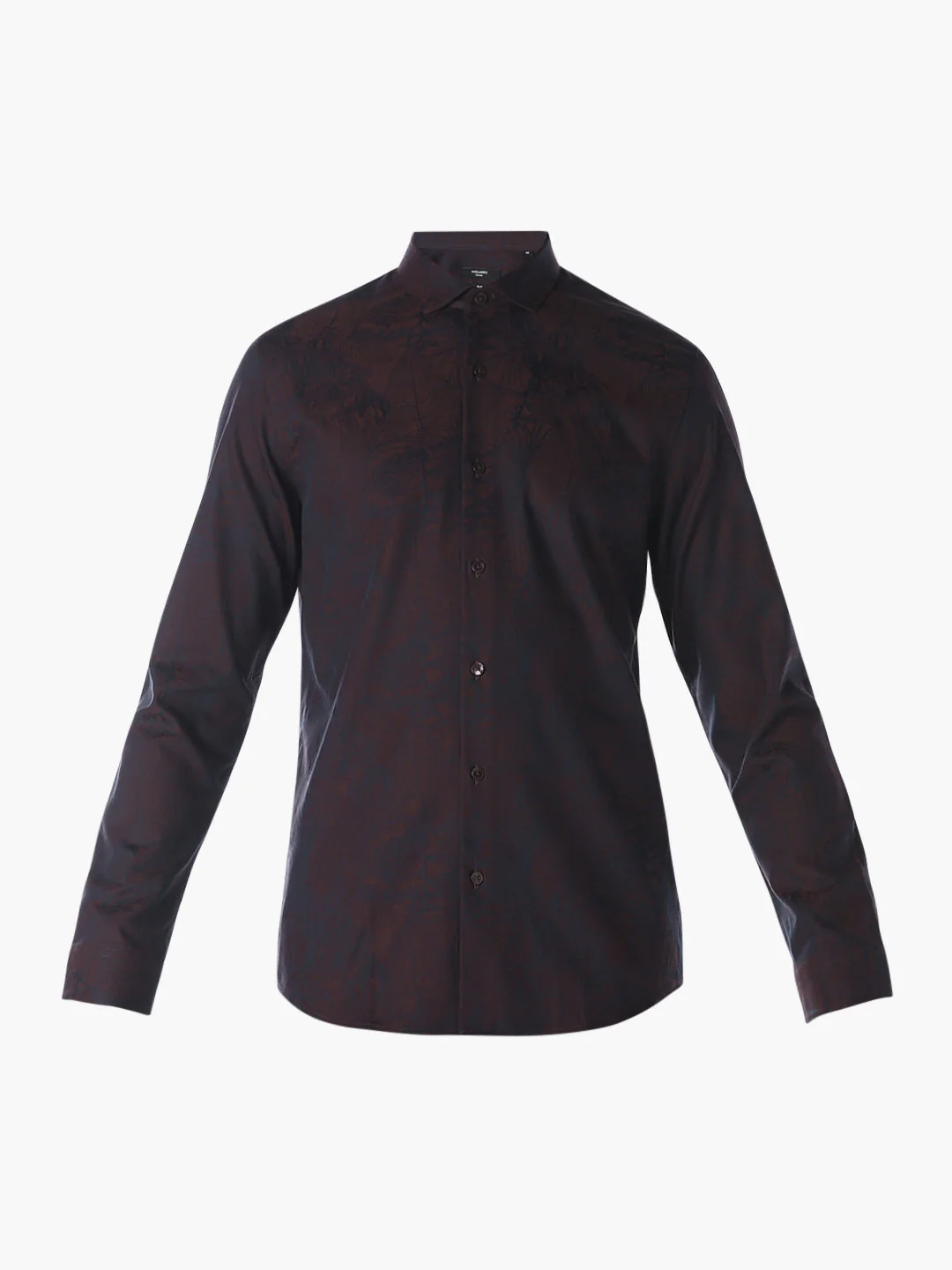 Dark Brown Jacquard Shirt - Image 7