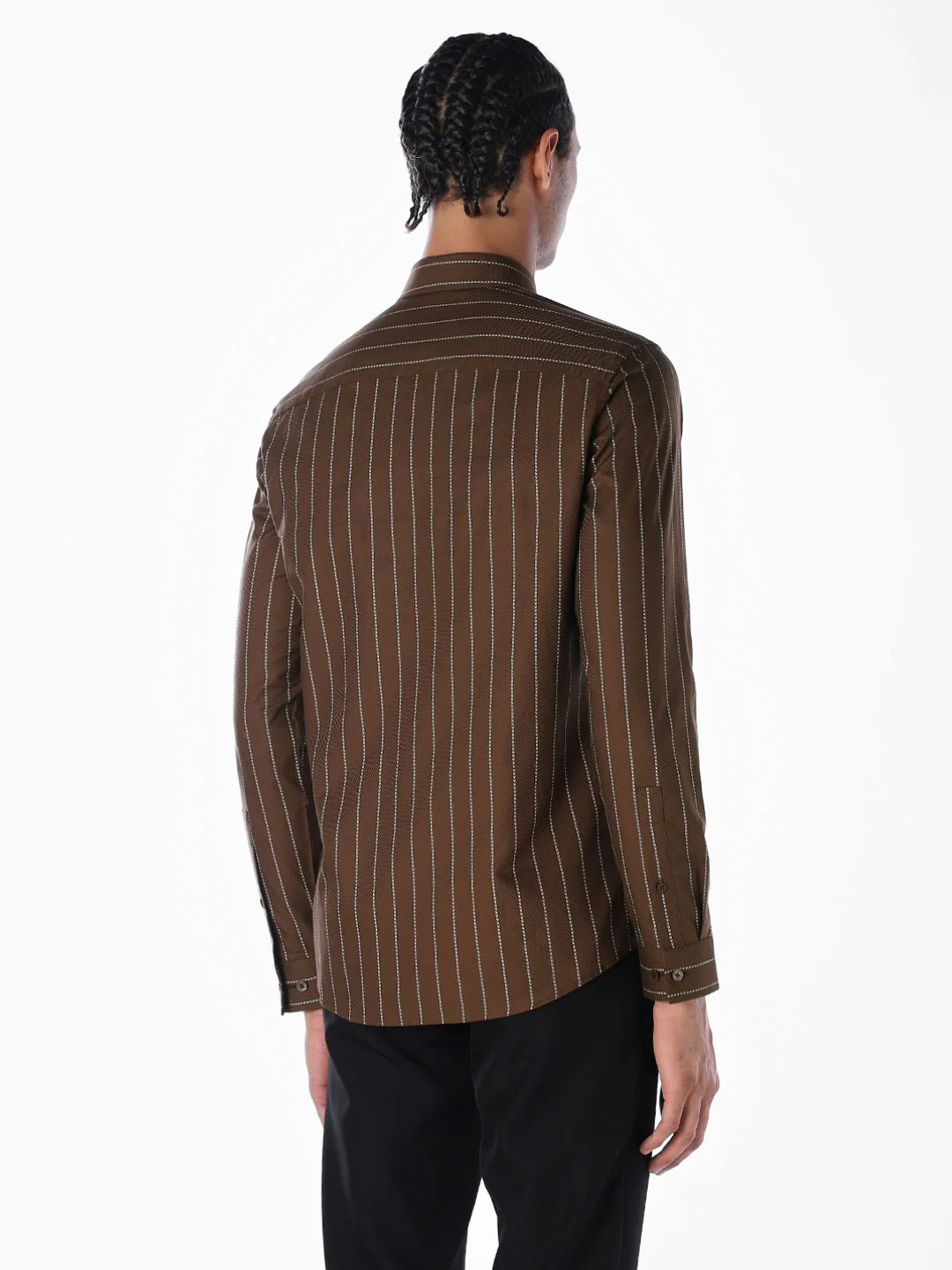 Striped Cotton Slim Fit Shirt - Image 4