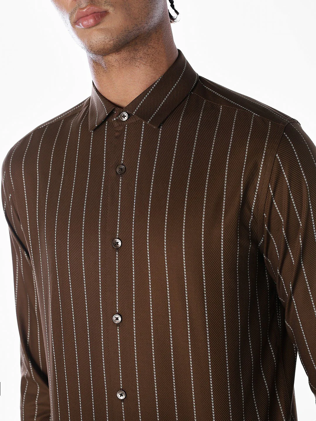 Striped Cotton Slim Fit Shirt - Image 5