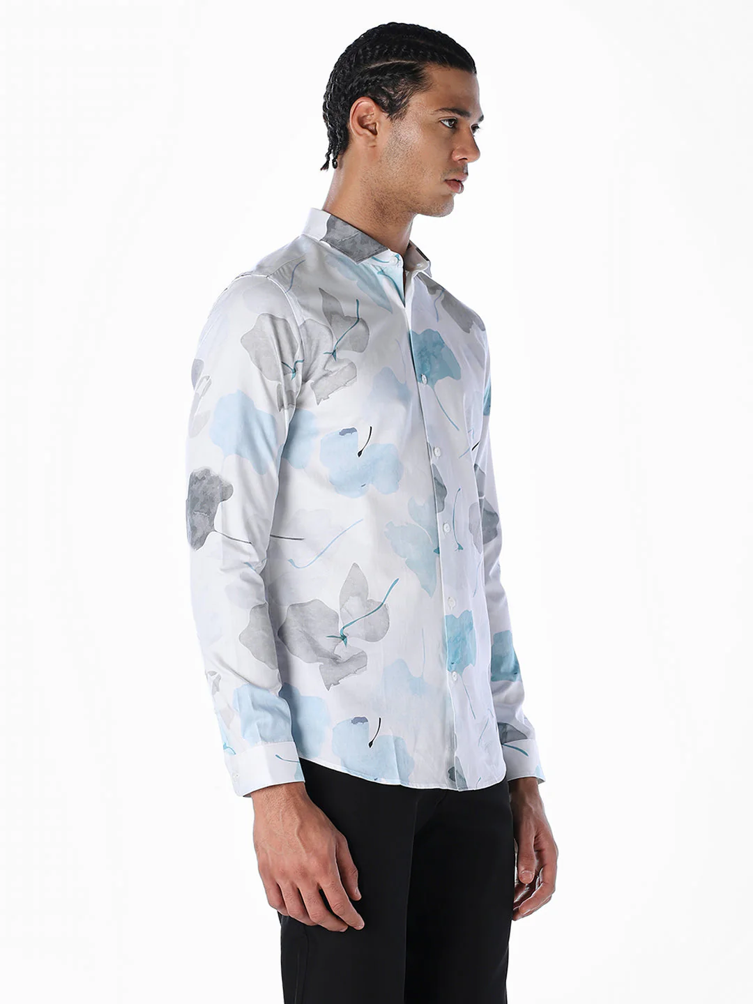 Floral Cotton Slim Fit Shirt - Image 3