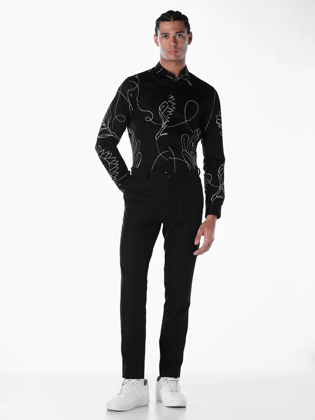 Printed Slim Fit Cotton Shirt - Image 6