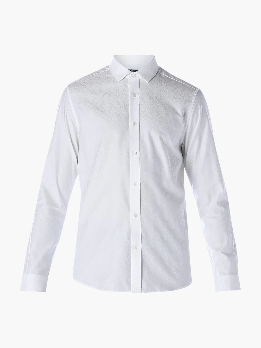 Jacquard Cotton Slim Fit Shirt - Image 7