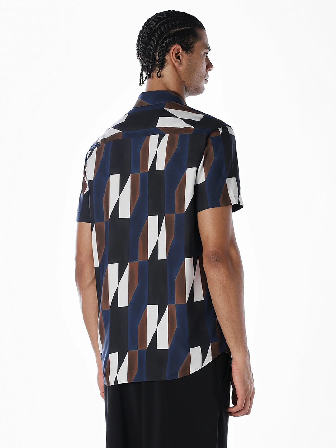 Blue Printed Viscose Shirt - Image 4