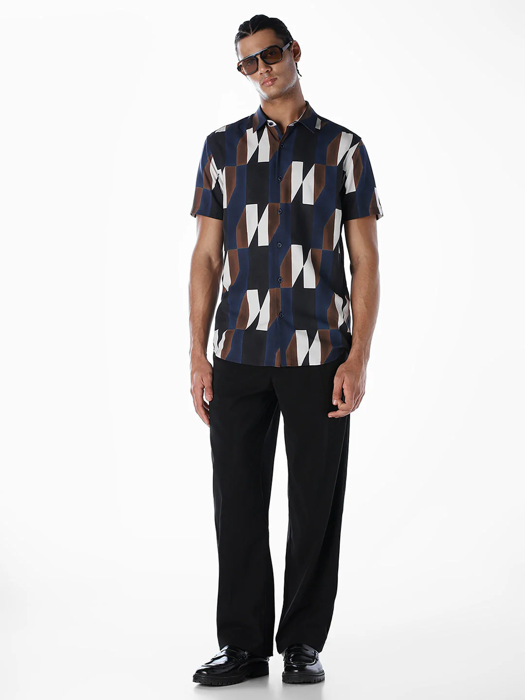 Blue Printed Viscose Shirt - Image 6