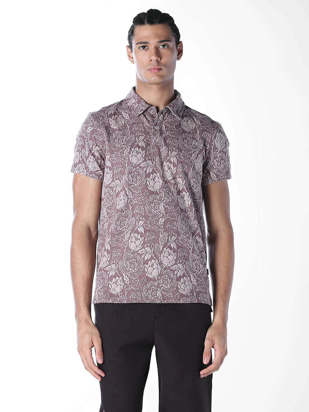 Cut & Sew Printed Cotton Polo - Image 2