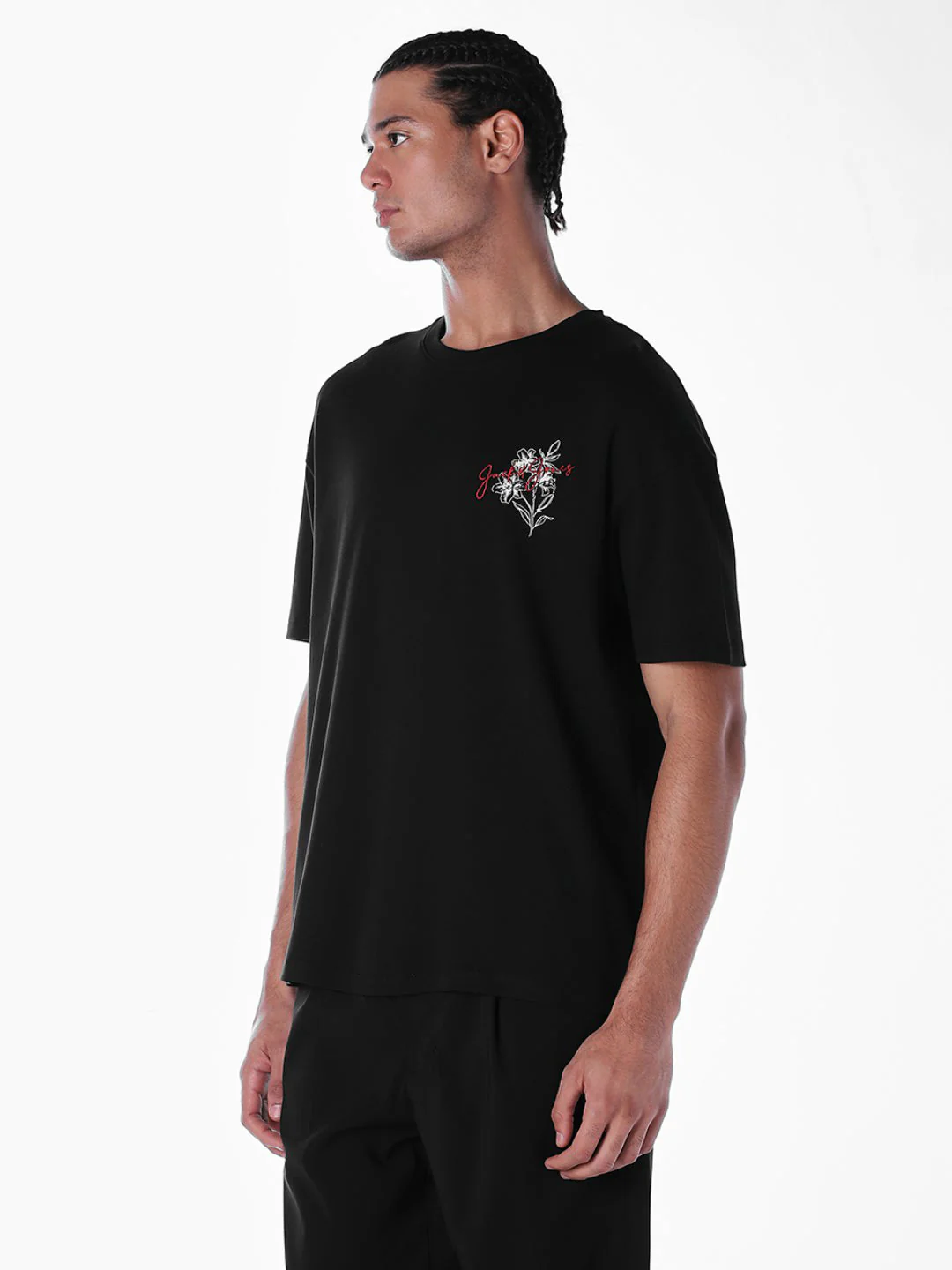 Floral Back Print Oversized T-shirt - Image 3