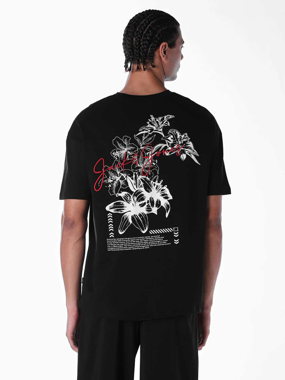 Floral Back Print Oversized T-shirt - Image 4