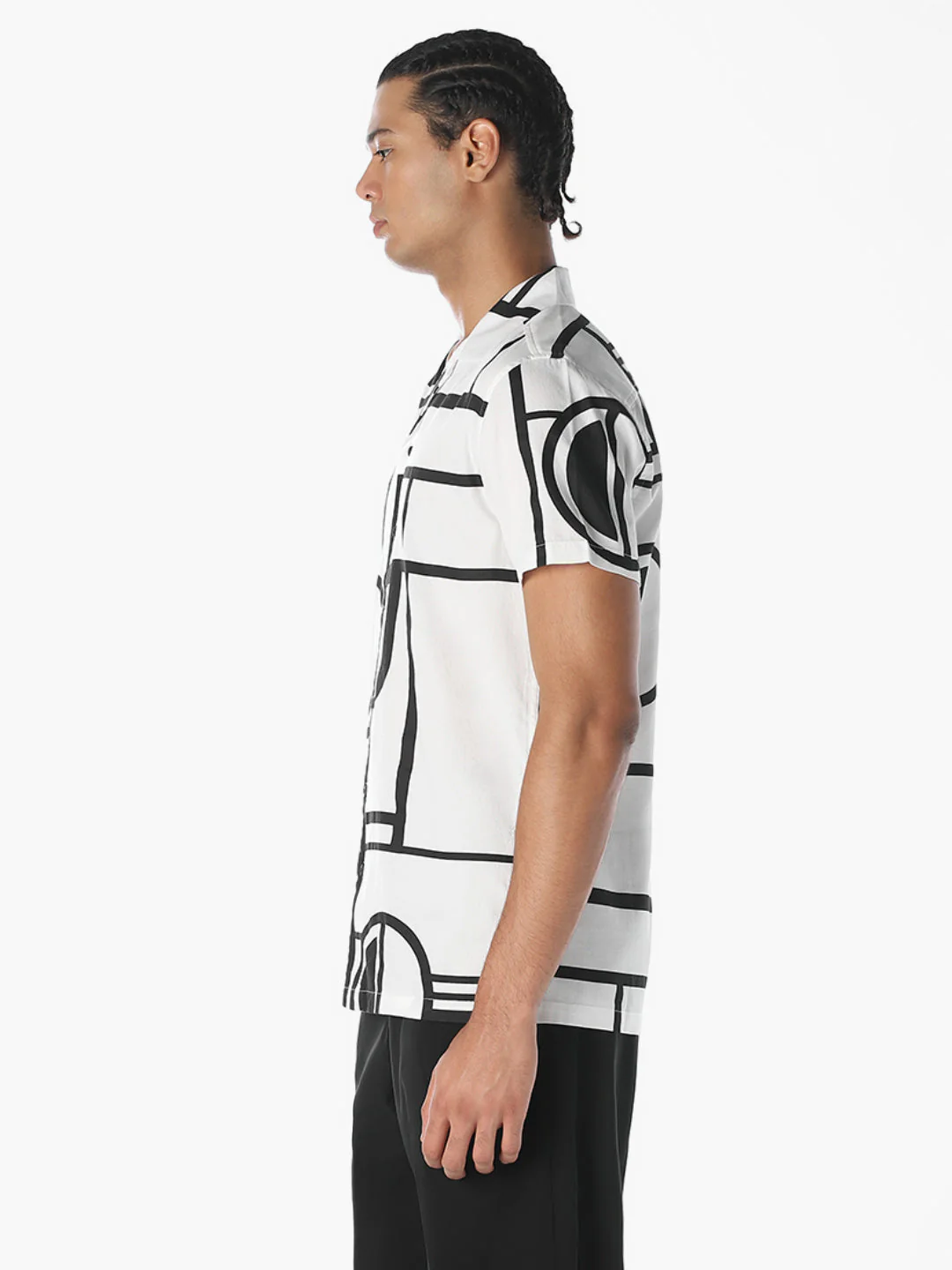 White Printed Comfort Fit Shirt - Image 3