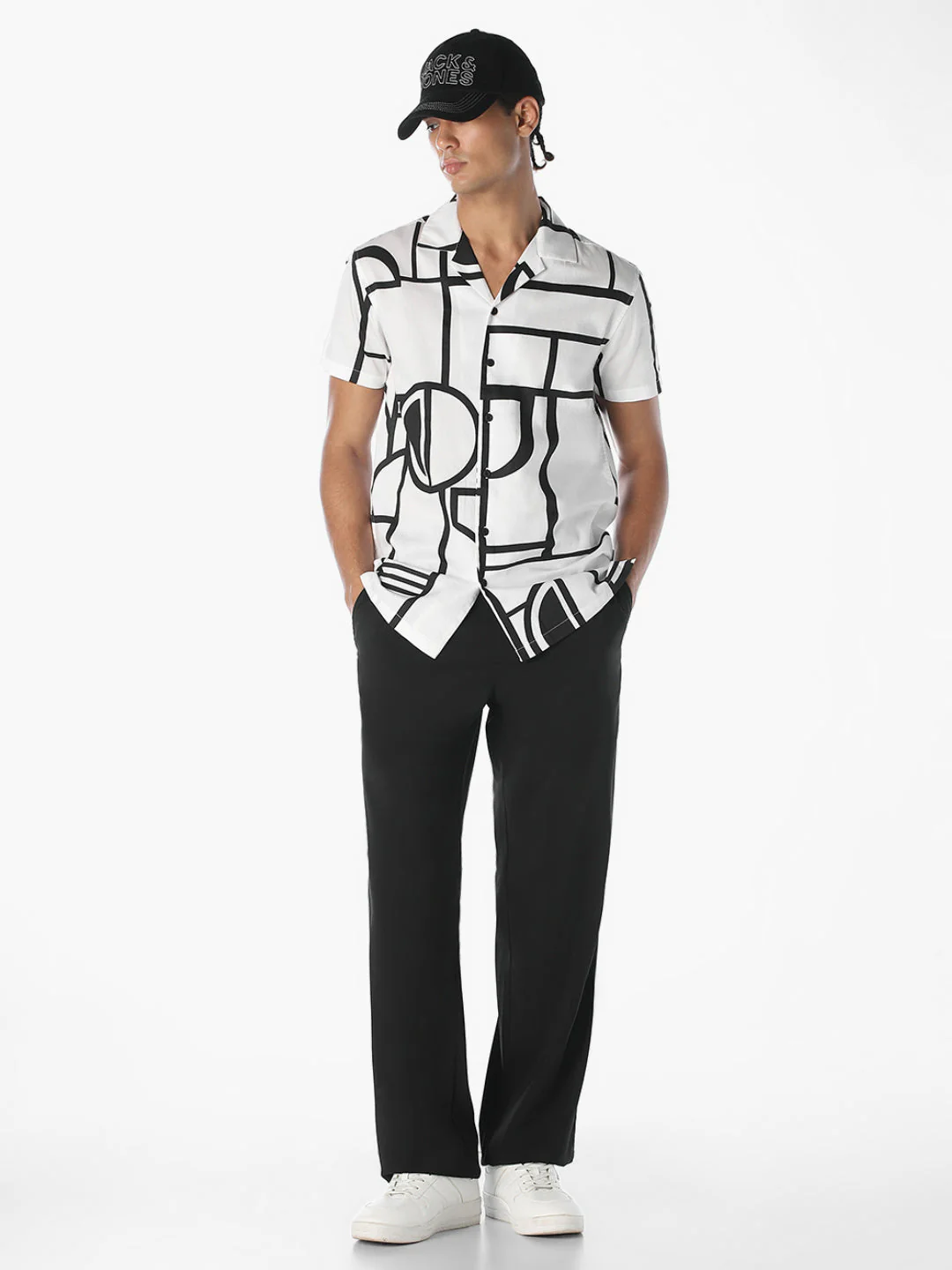 White Printed Comfort Fit Shirt - Image 6