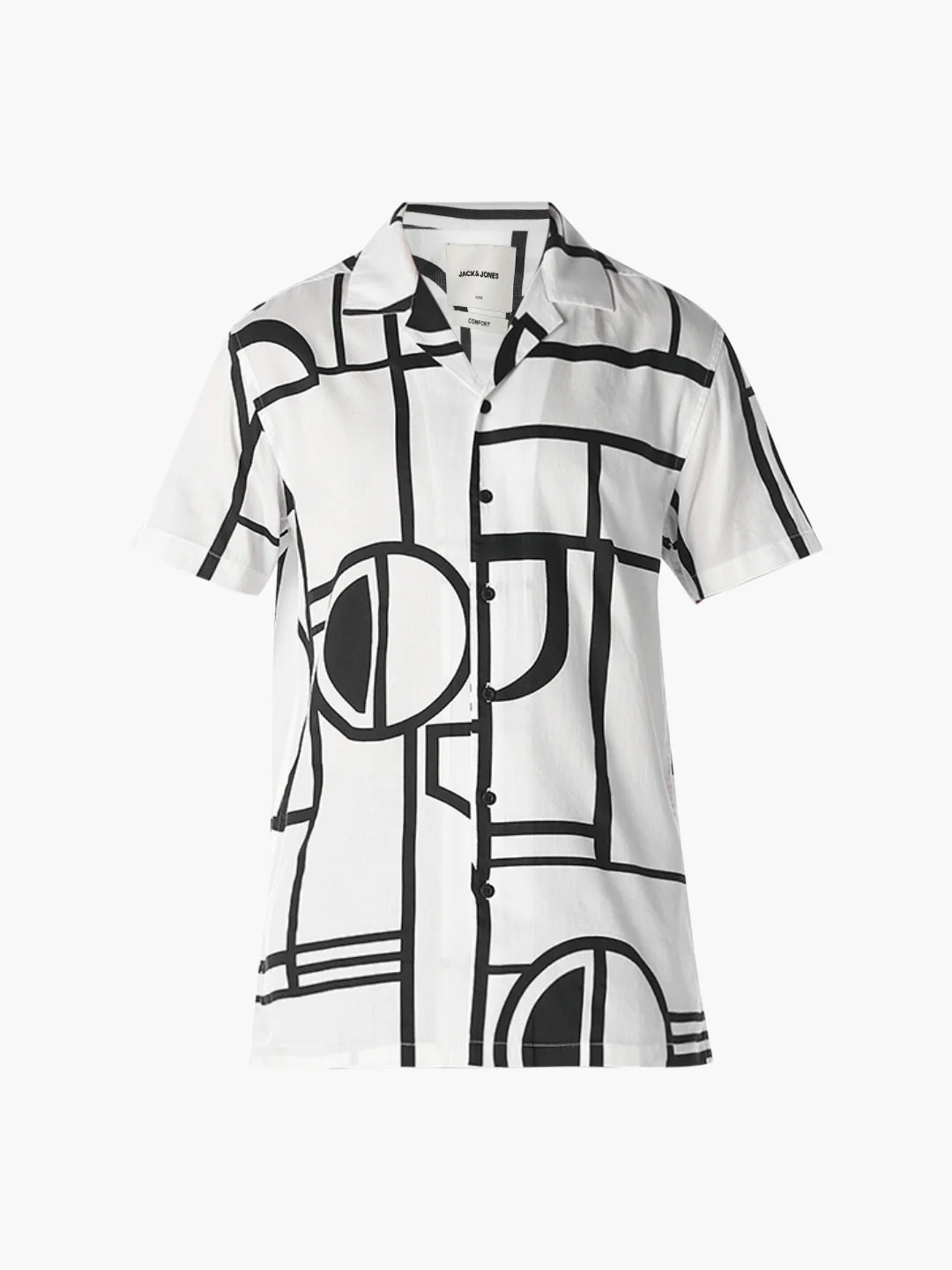White Printed Comfort Fit Shirt - Image 7