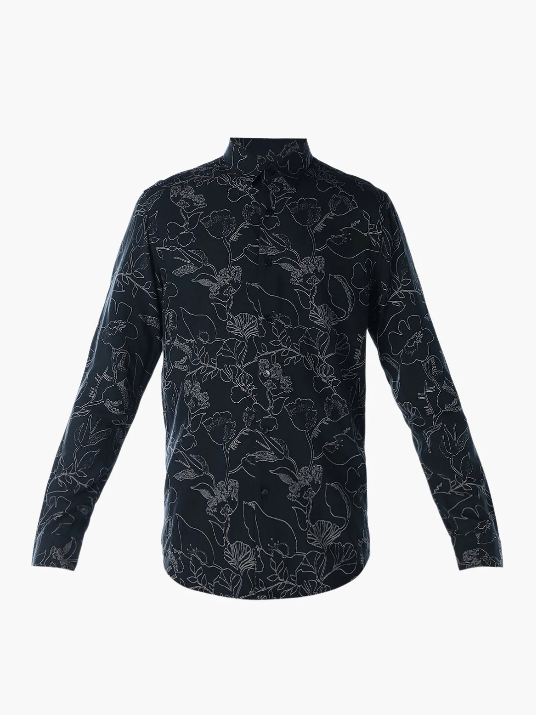 Black Printed Cotton Shirt - Image 7