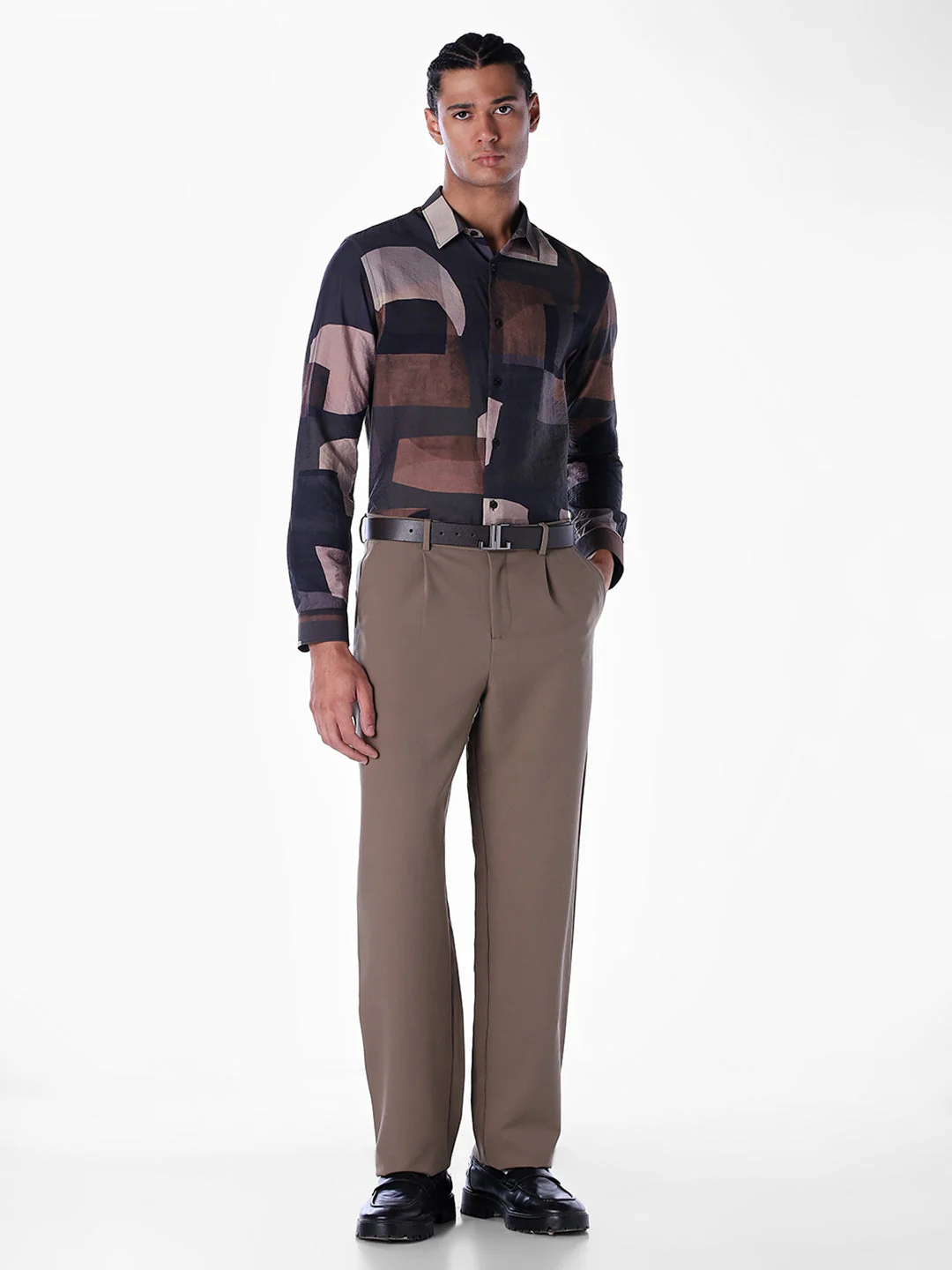Nylon Blend Printed Slim Fit Shirt - Image 6
