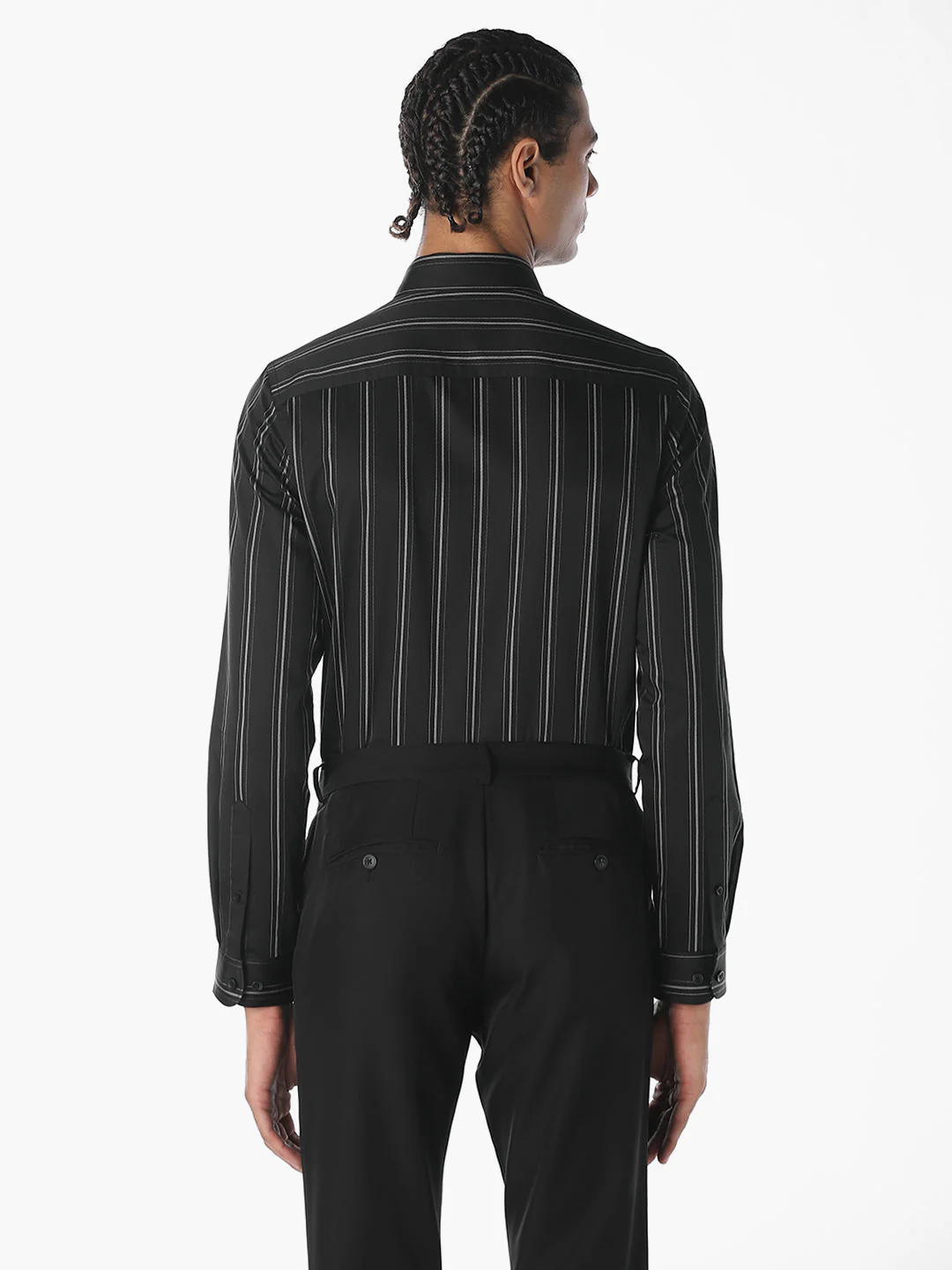 Striped Cotton Slim Fit Shirt - Image 4
