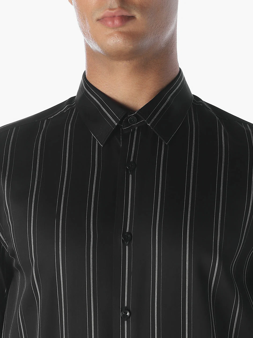 Striped Cotton Slim Fit Shirt - Image 5