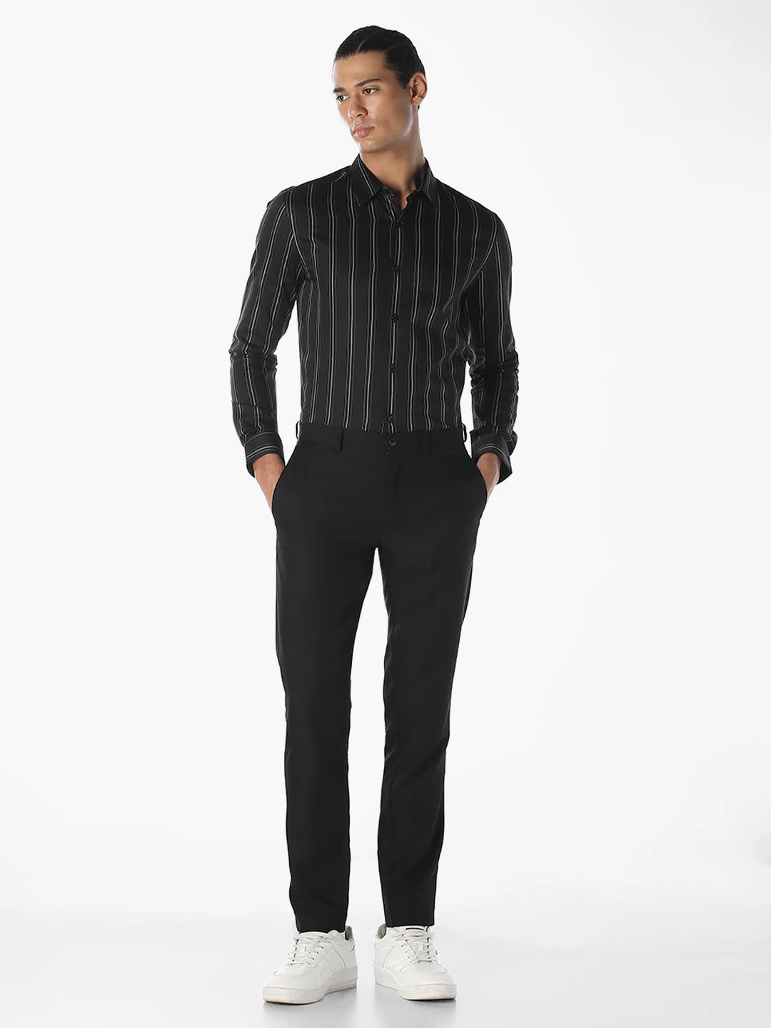 Striped Cotton Slim Fit Shirt - Image 6