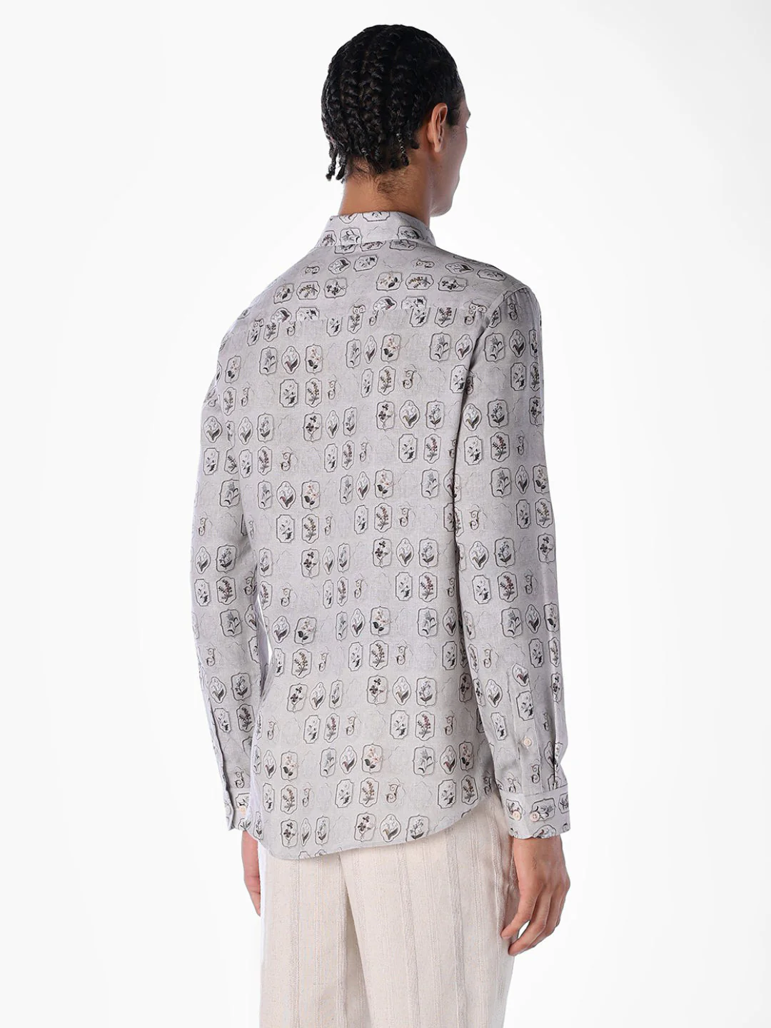 Linen Blend Printed Shirt - Image 4