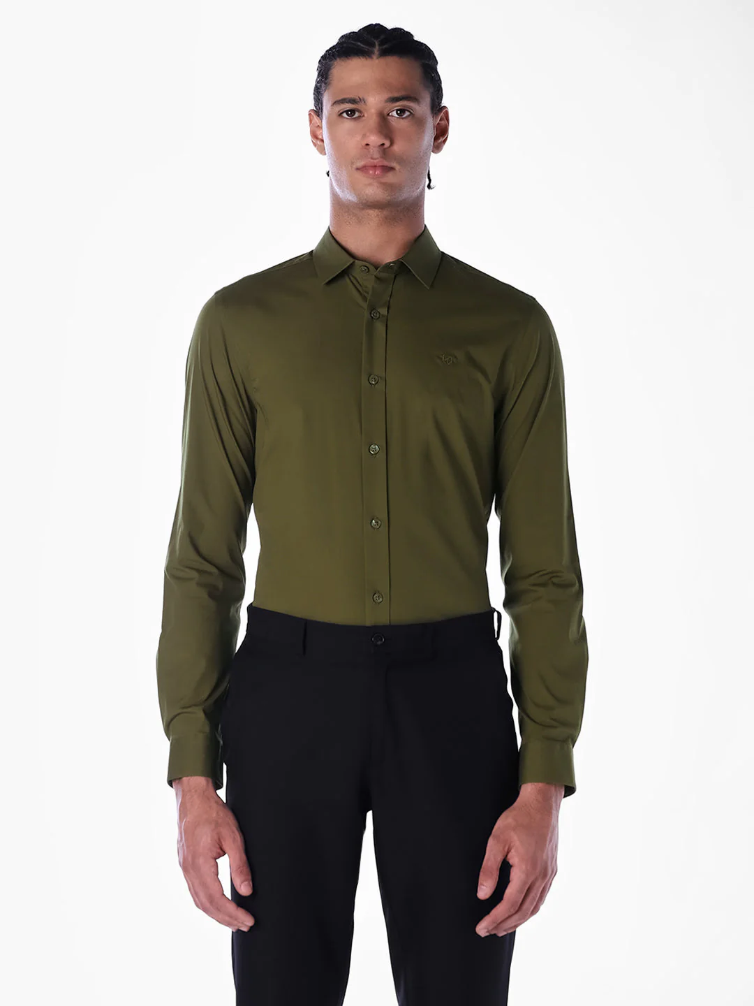Cotton-Stretch Slim Fit Shirt - Image 2