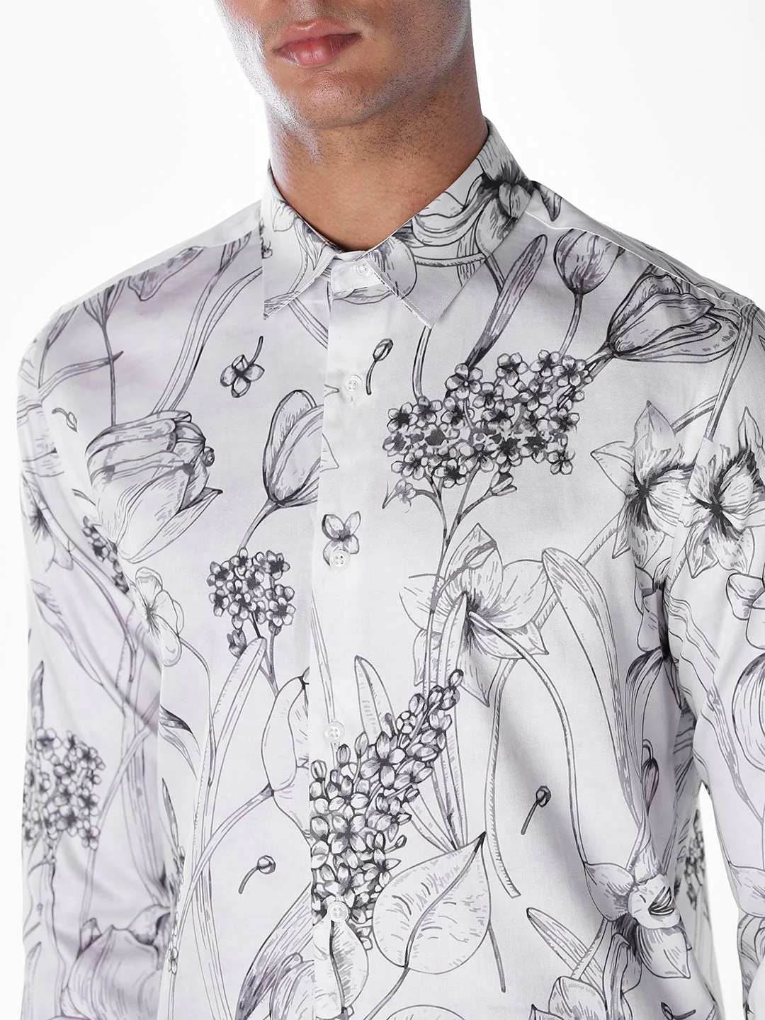 Cotton Printed Slim Fit Shirt - Image 5