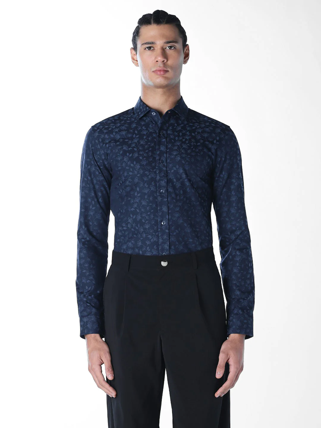 Jacquard Floral Cotton Shirt - Image 2