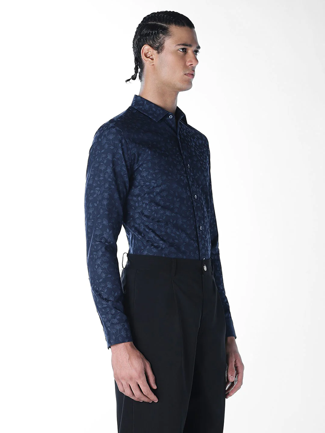Jacquard Floral Cotton Shirt - Image 3