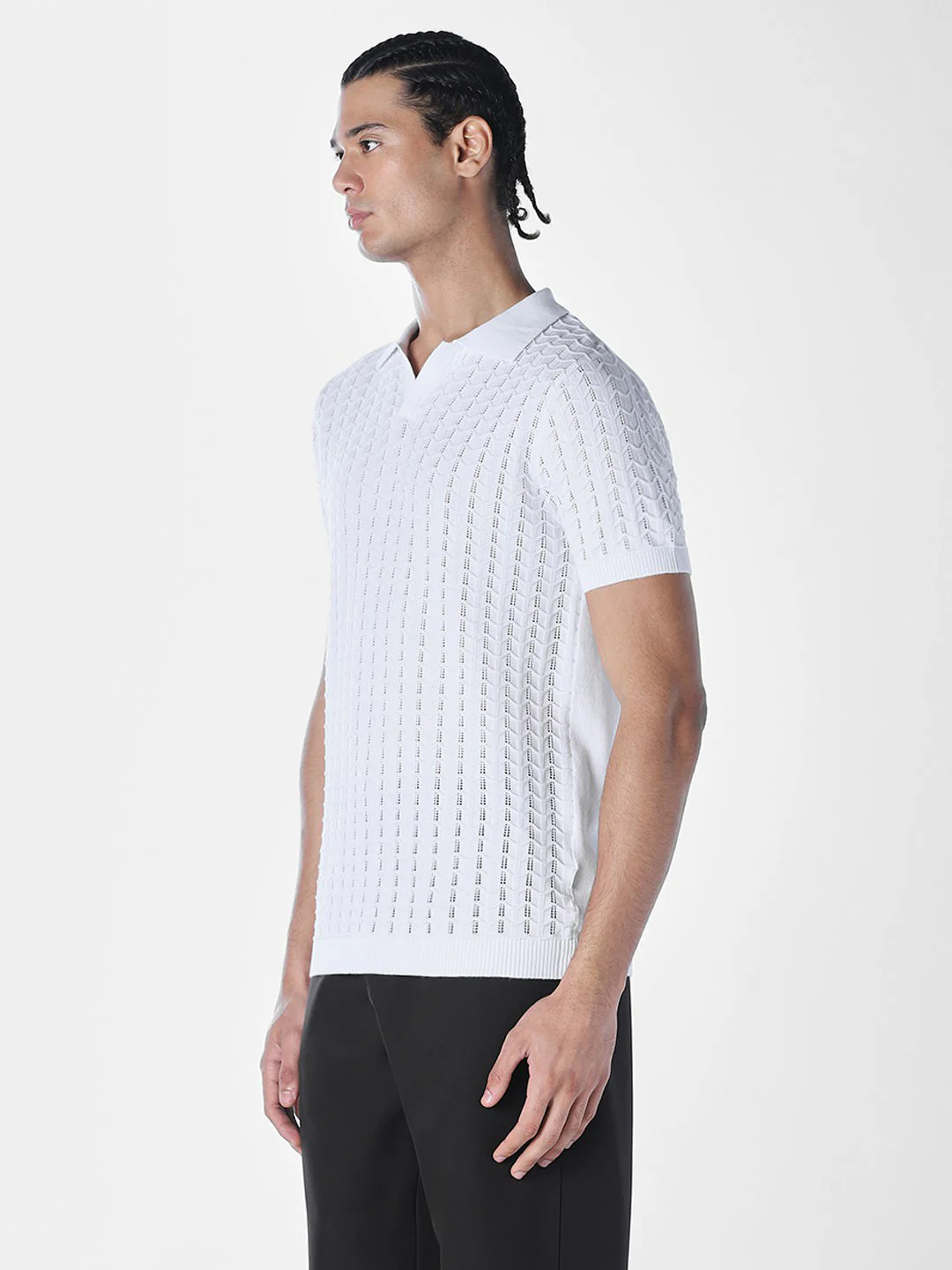 Jacquard knit Cotton Polo - Image 3