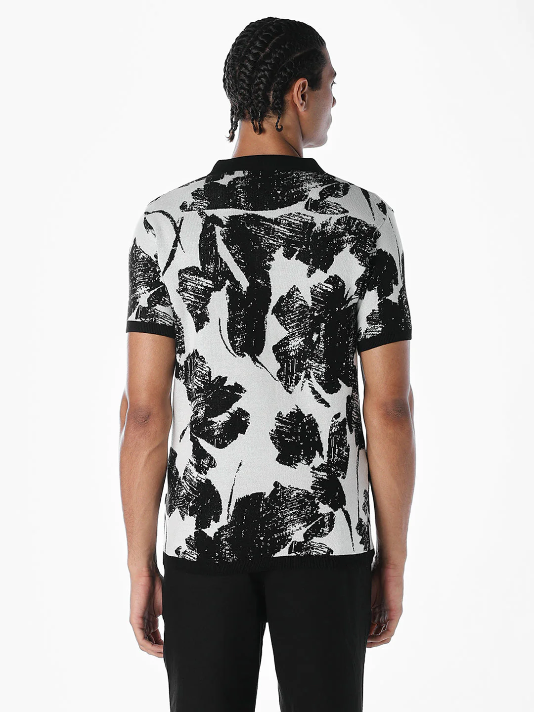 Jacquard Cotton Printed Knit Polo - Image 4