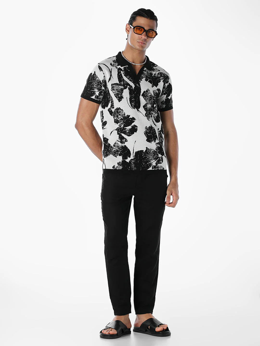 Jacquard Cotton Printed Knit Polo - Image 6