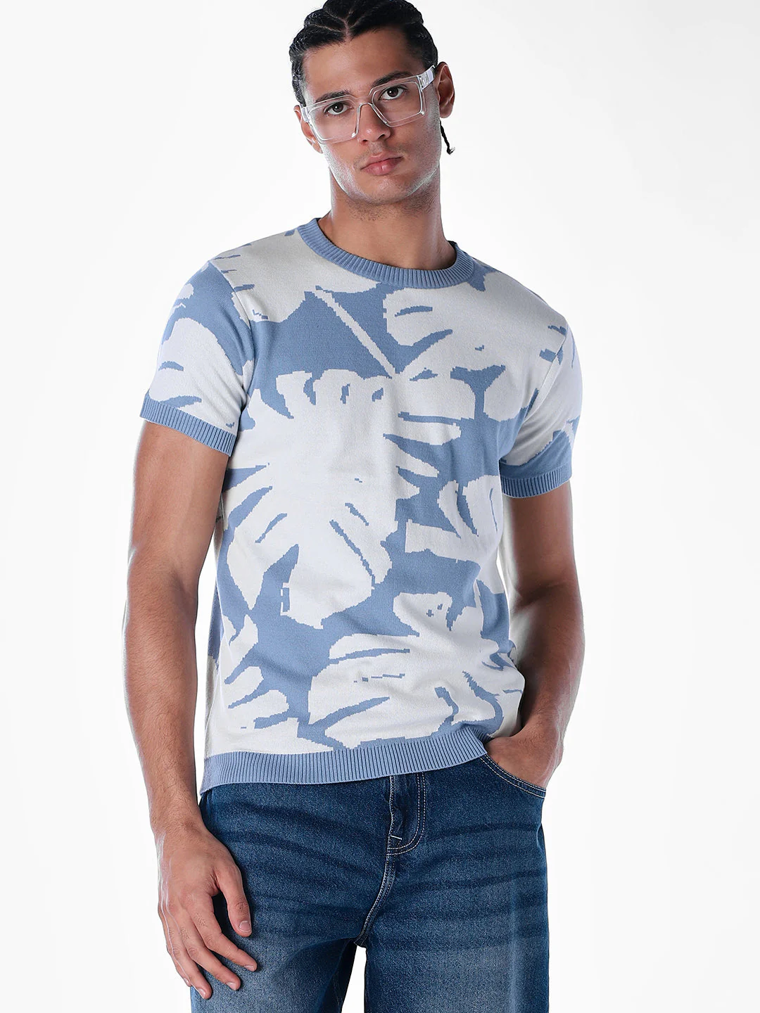 Jacquard Printed Cotton Pullover