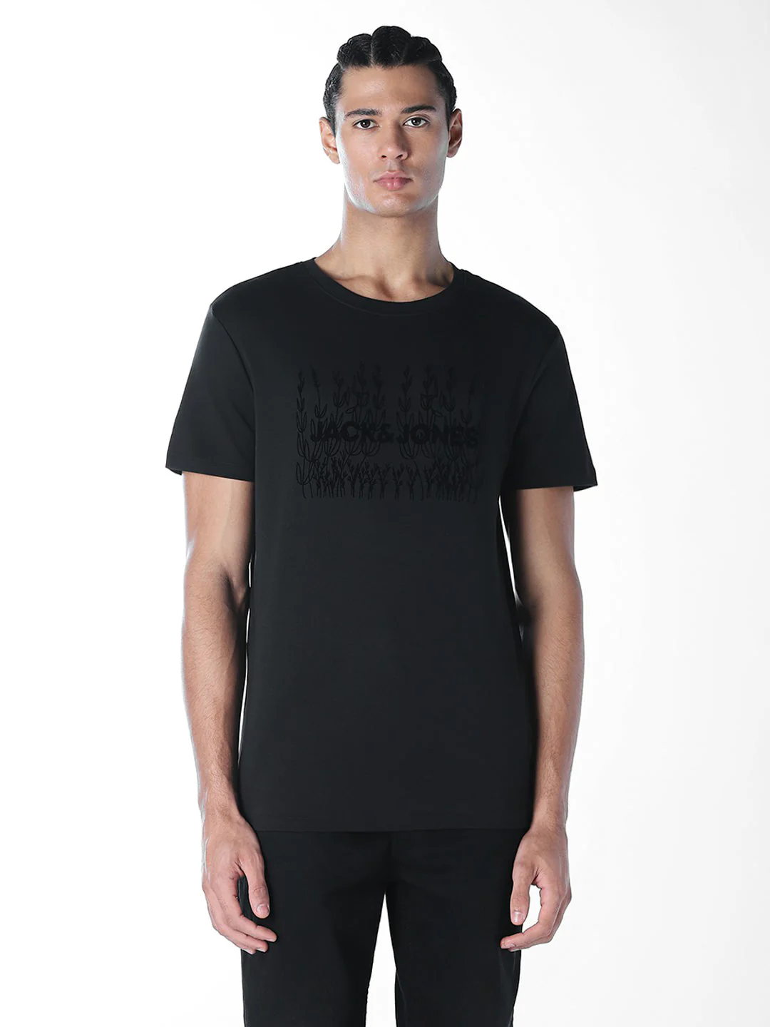 Flock Print Crew Neck T-shirt - Image 2
