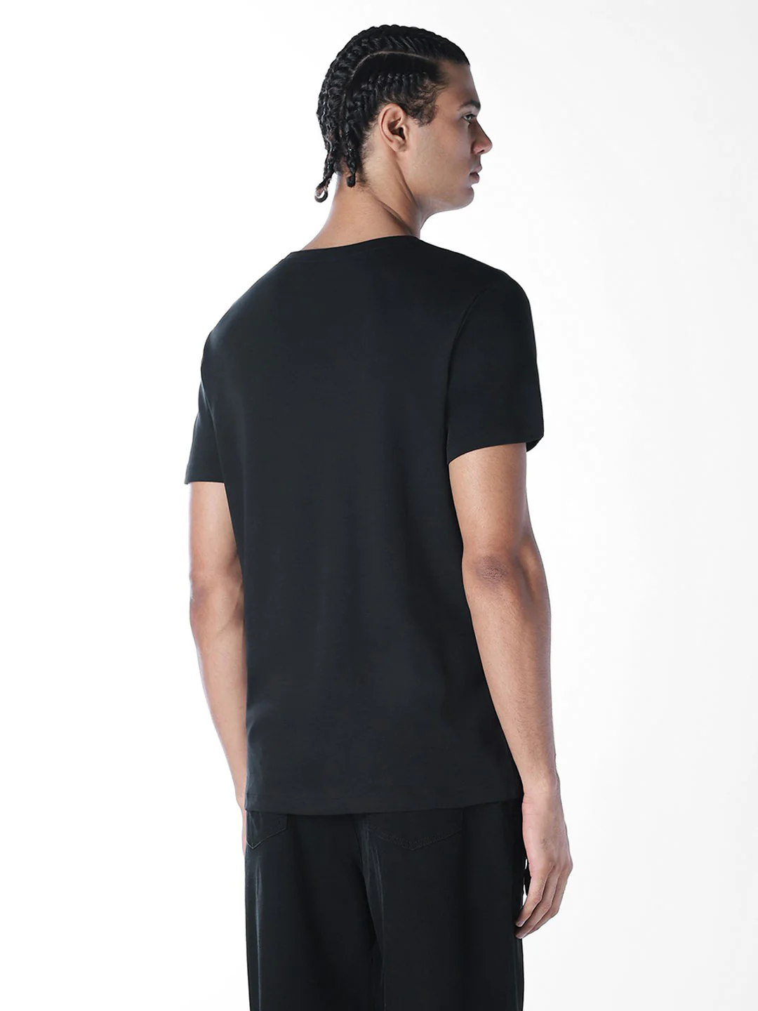 Flock Print Crew Neck T-shirt - Image 4