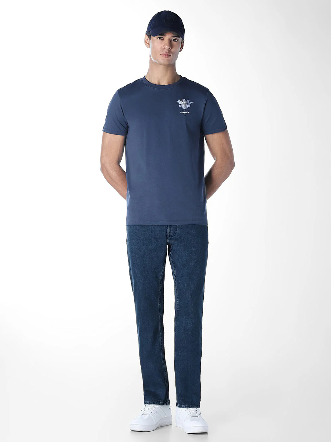 Dark Blue Crew Neck T-shirt - Image 6