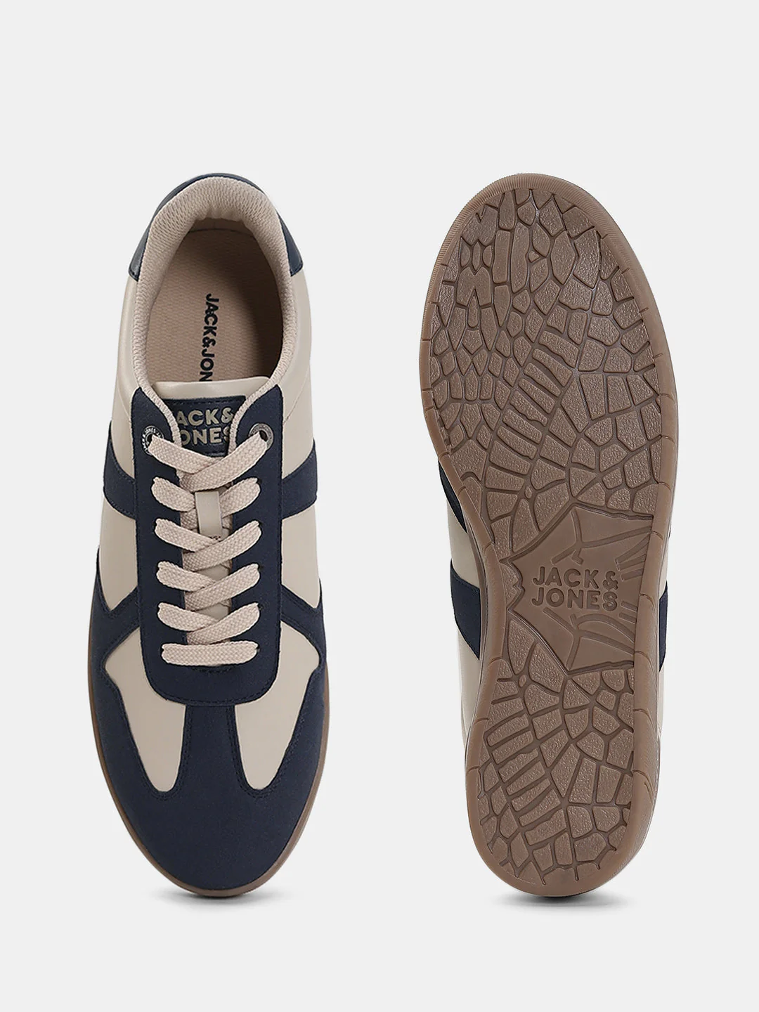 Navy Blue PU Lace Up Sneakers - Image 5