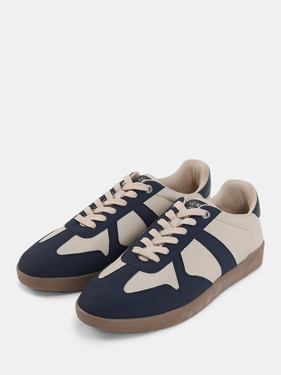 Navy Blue PU Lace Up Sneakers - Image 6