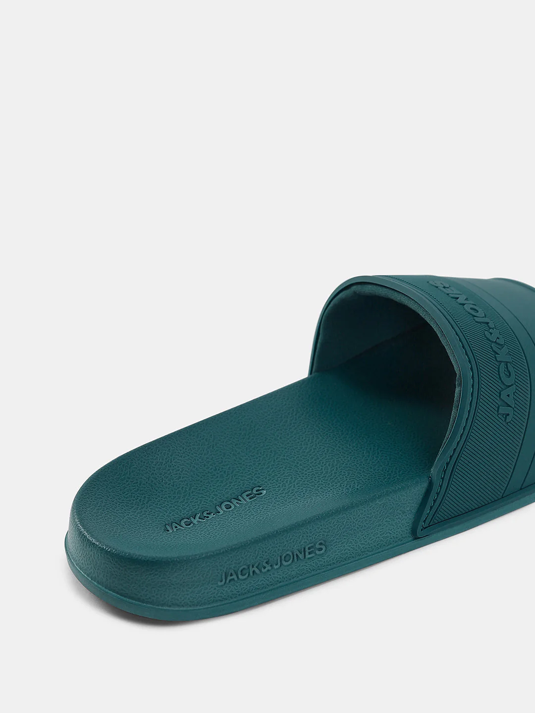Turquoise Logo Print Pool Sliders - Image 7