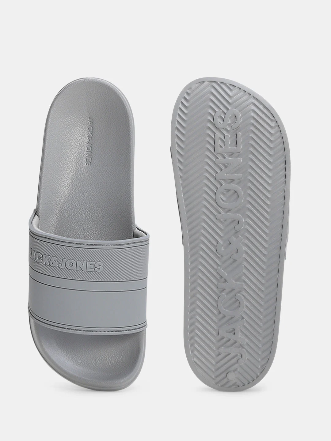 Grey Logo Print Pool Sliders - Image 5